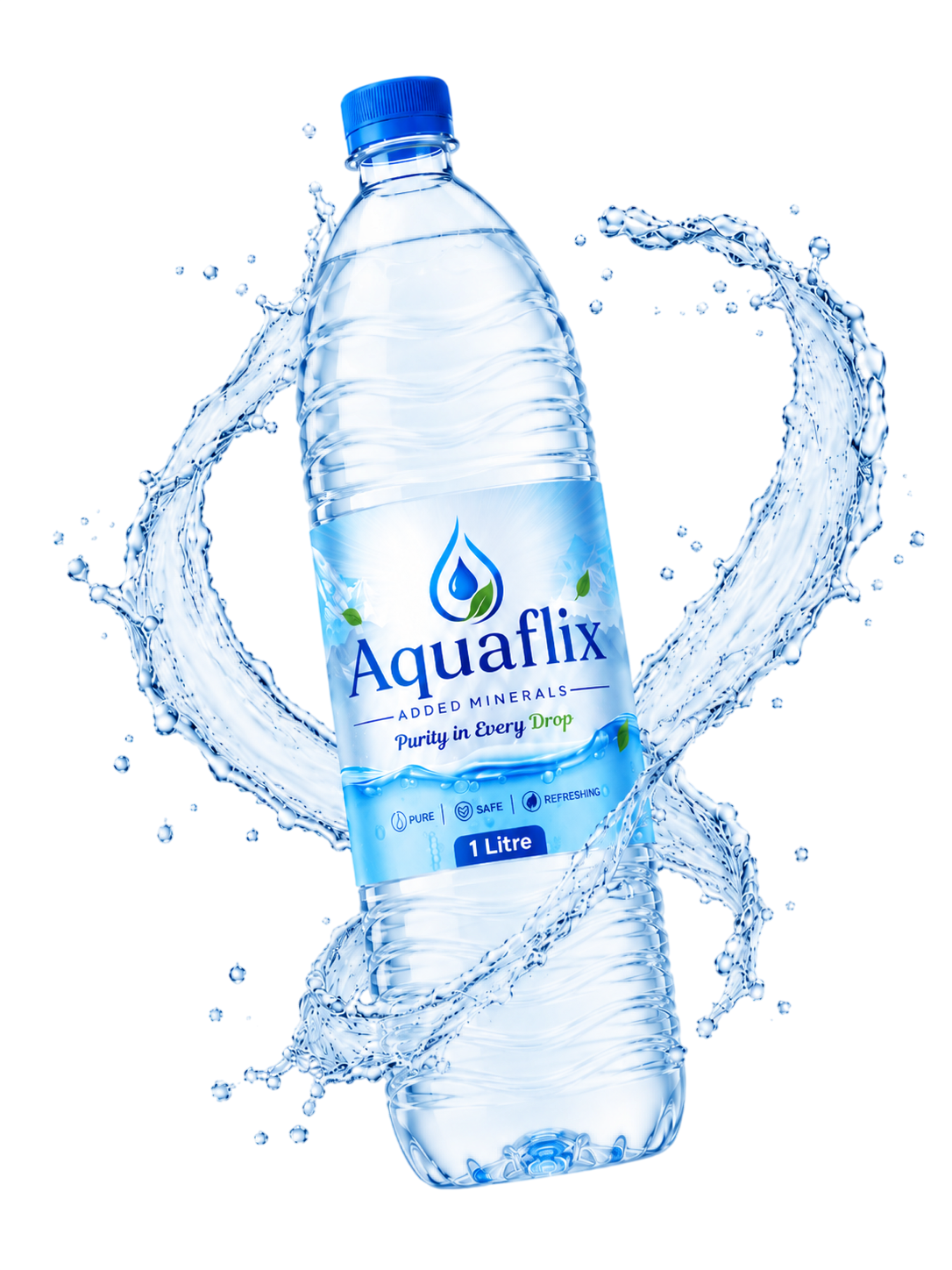 Aquaflix 1 Litre packaged drinking water bottle